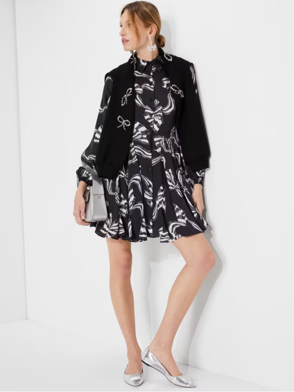 Kate Spade New York Bow-tiful Silk-blend Twill Shirtdress